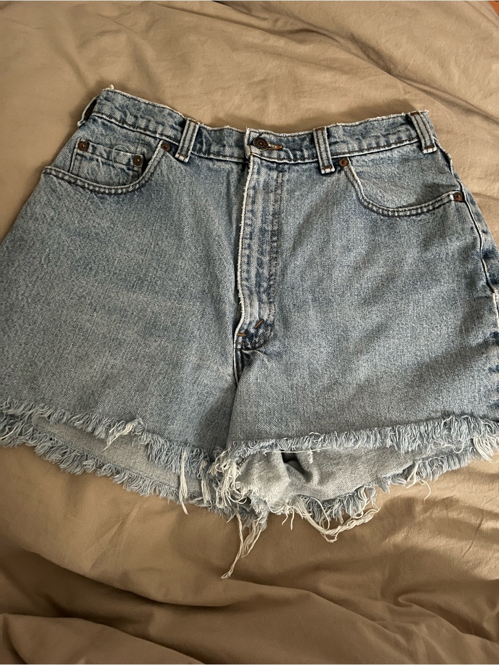 Vintage 1982 Levi's 531 High Waisted Denim Cutoff Shorts Made in Canada - Picture 1 of 5